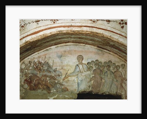 Fresco from the interior of the Via Latina Catacombs, 6th century by Roman Roman