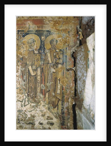 Wall painting from the Crypt of the Popes, Catacombs of San Callisto, Rome by Roman Roman