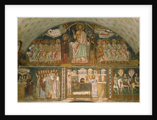 Christ enthroned between the Virgin, John the Baptist, the Apostles and two Angels by School Italian