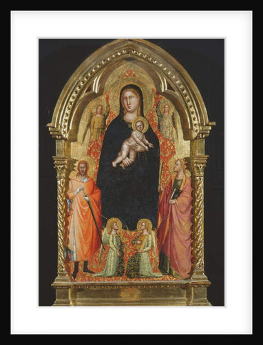 Madonna and Child Enthroned with Saints Catherine and Giuliano and Angels by Bicci di Lorenzo