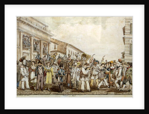 Carnival in Rome, 1830 by Achille Pinelli