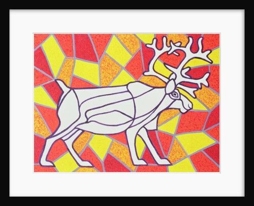 Reindeer on Stained Glass by Pat Scott