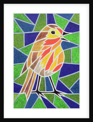 Robin on Stained Glass by Pat Scott