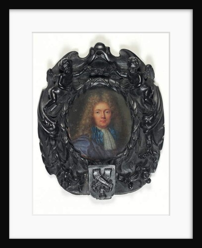 A gentleman, in purple habit with lace cravat by School Continental