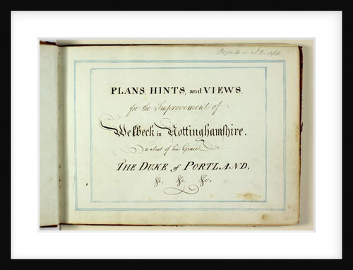 Red Book: Welbeck, 1790 by Humphry Repton