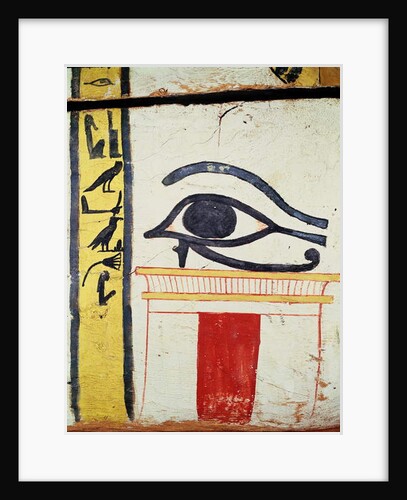 Wedjat Eye, detail from the sarcophagus cover of the Lady of Madja, New Kingdom, c.1450 BC by Egyptian 18th Dynasty