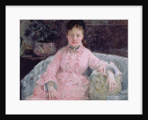 Portrait of a Woman in a pink dress by Berthe Morisot