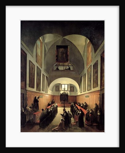 The initiation of a young novice from Albano in the choir of the convent of St. Clare in Rome by Francois-Marius Granet