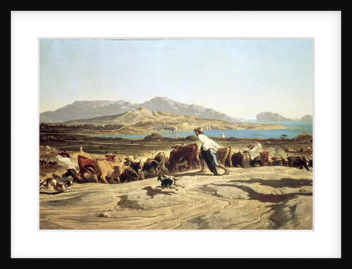 Cattle herding near Marseilles, 1853 by Emile Loubon