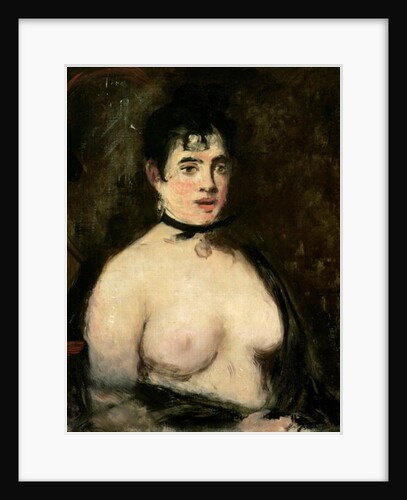 Brunette with bare breasts by Edouard Manet