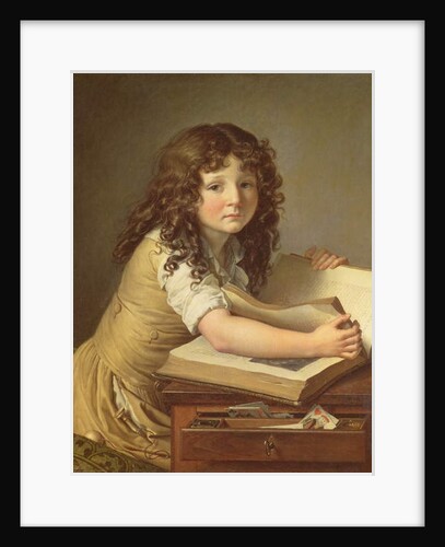 A child looking at pictures in a book by Anne Louis Girodet de Roucy-Trioson