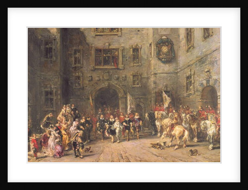 Louis XIII at the chateau of Blois, 1874 by Louis Eugene Gabriel Isabey