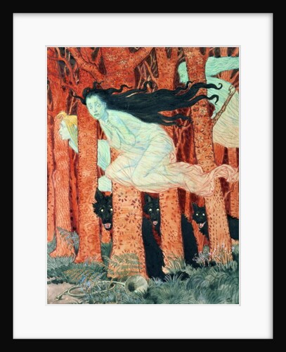 Three Women and Three Wolves by Eugene Grasset
