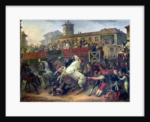 Scene of an unmounted horse race in Rome by Antoine Charles Horace Vernet