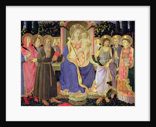 Madonna and Child enthroned with saints by Master of the Buckingham Palace Madonna