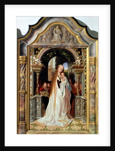 Virgin and Child with Three Angels, central panel of a triptych, c.1509 by Quentin Massys or Matsys