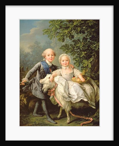 Portrait of Charles Philippe of France and his sister Marie Adelaide 1763 by Francois-Hubert Drouais