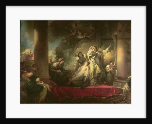 High Priest Coresus Sacrificing Himself to Save Callirhoe, scene from 'Description of Greece' by Pausanias 1765 by Jean-Honore Fragonard