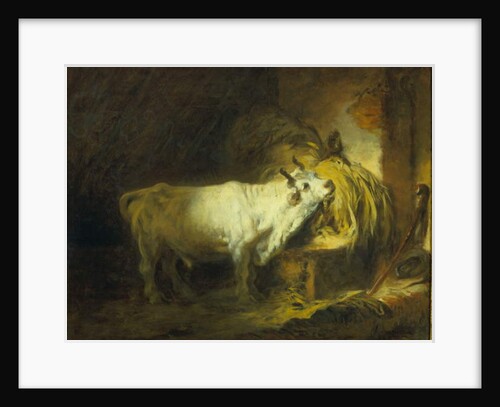 The White Bull in the Stable by Jean-Honore Fragonard