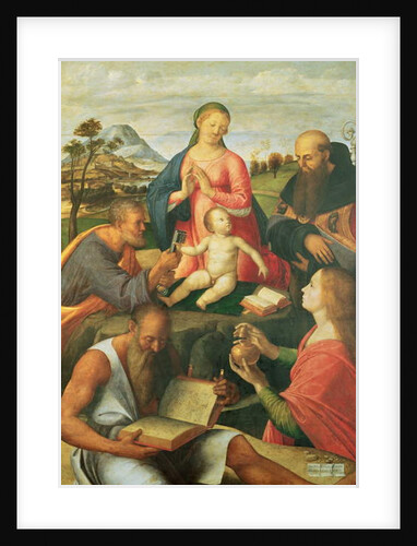 Madonna and Child with SS. Peter, Jerome and Mary Magdalene with a Bishop, 1500 by Alvise Vivarini