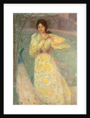 Young Girl with a Peacock by Edmond-Francois Aman-Jean