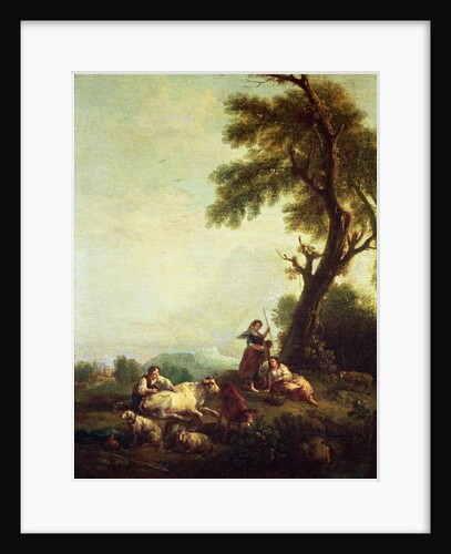 Landscape with Peasants Watching a Herd of Cattle by Francesco Zuccarelli