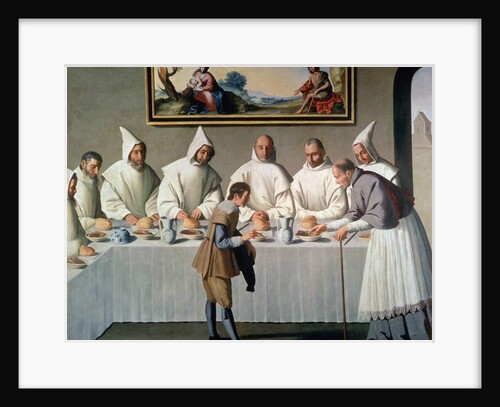St. Hugh of Cluny in the Refectory of the Carthusians, 1633 by Francisco de Zurbaran