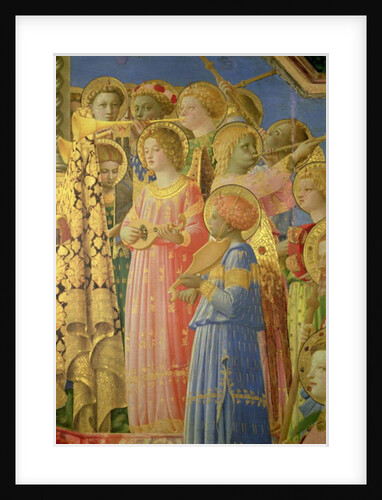 The Coronation of the Virgin, detail showing musical angels, c.1430-32 by Fra Angelico