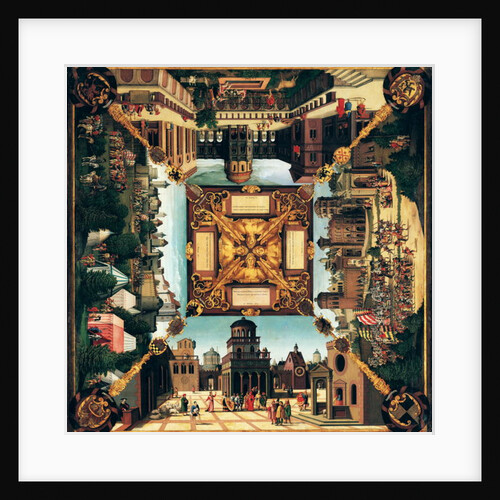 The Story of David, painted tabletop, 1534 by Hans Sebald Beham