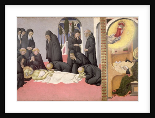 St. Jerome appearing to St. Cyril of Jerusalem, 1444 by Sano di also Ansano di Pietro di Mencio Pietro