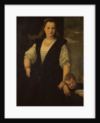 Portrait of a Woman with a Child and a Dog by Veronese