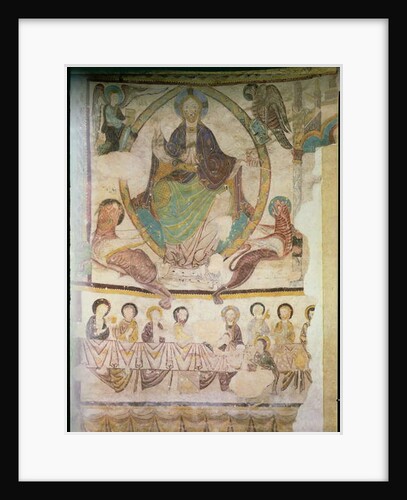 Christ in Majesty with Four Evangelical Symbols and the Last Supper, c.1200 by French School