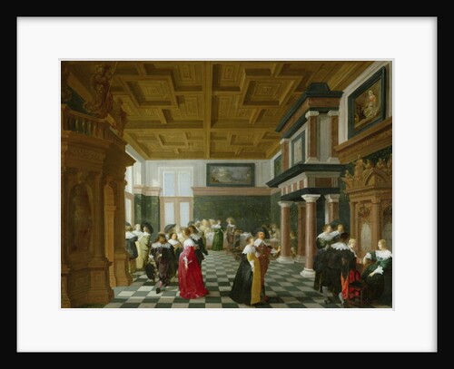 Elegant Figures dancing in an Interior by Dirck van Delen
