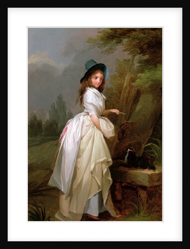 A Young Woman inscribing a Tree by Louis Leopold Boilly