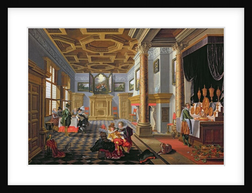 Elegant Figures dining in a Courtly Interior by B. van & Velde E. van de Bassen