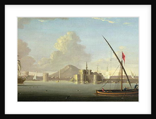 An Extensive View of the Port of Alexandria with a British Man O'War at Anchor by J. Cook