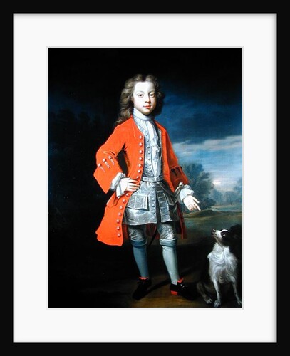 Portrait of a Boy Wearing a Red Jacket with his Spaniel by Charles D'Agar