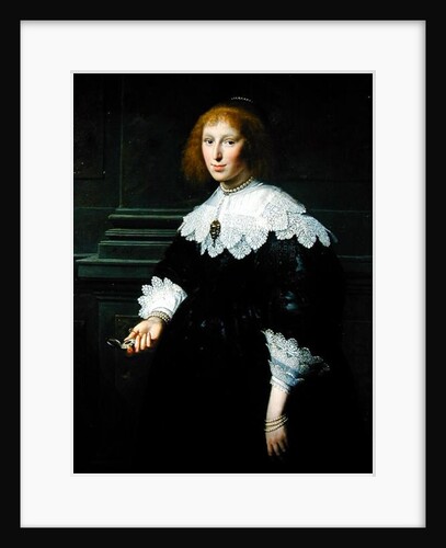 Portrait of a Lady Holding a Timepiece by Paulus Moreelse