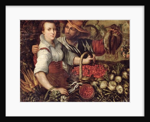 A Market Scene with Fruit and Vegetable Sellers by Frederick van Valkenborch