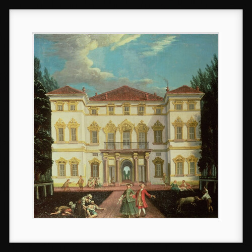 Country House with Elegant Figures by Italian School