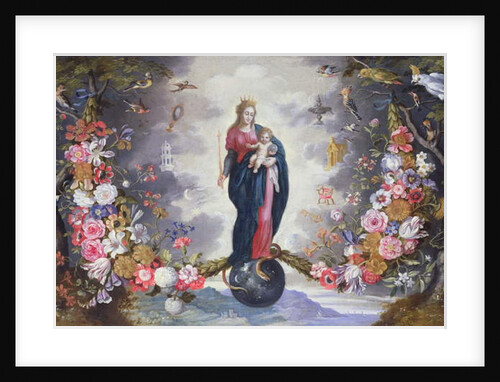 The Virgin and Child surrounded by a garland by Jan & Balen Hendrik van Brueghel