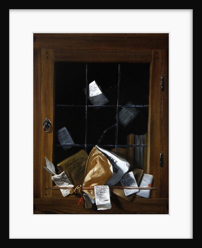 Trompe l'oeil of a cabinet door by Cornelis Norbertus Gijsbrechts