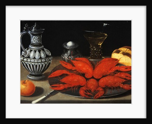 Crayfish on a pewter plate by Gotthardt von Wedig