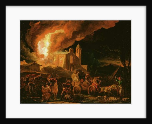 Soldiers Sacking a Burning Monastery by Abraham Danielsz. Hondius