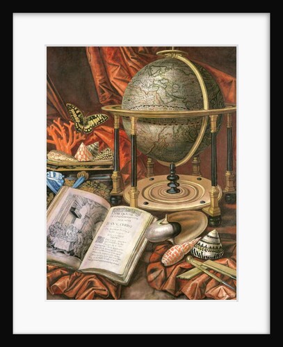 Still Life with a Globe, Books, Shells and Corals by Simon Renard de (workshop of) Saint-Andre
