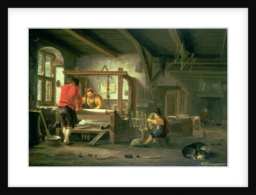 A Weaver's Workshop by Johannes Dircksz van Oudenrogge