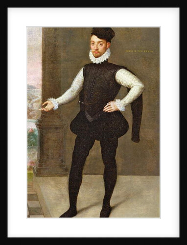 Full Length Portrait of a Gentleman in a Black Doublet by Francois Clouet