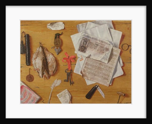 A Trompe l'Oeil with Birds, Keys, Spectacles and Sheet Music by Andrea Domenico Remps