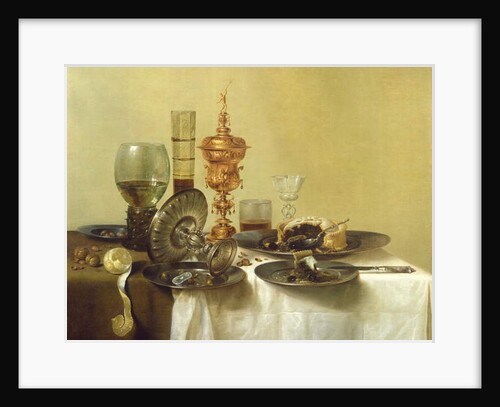 A Still Life with Glasses, Plates and Food, 1638 by Willem Claesz. Heda