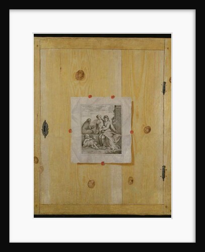 A Trompe l'Oeil of a Cabinet Door with an Engraving by German School